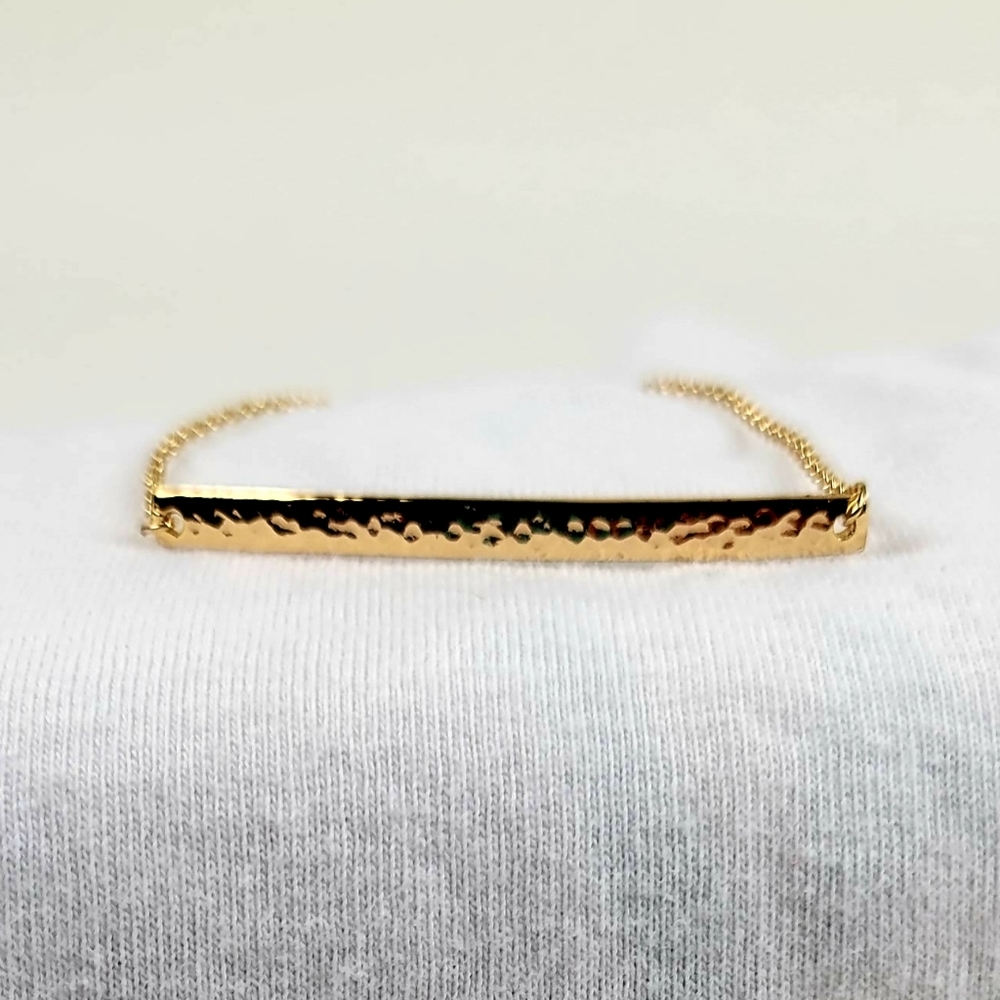 Gold hammered bracelet